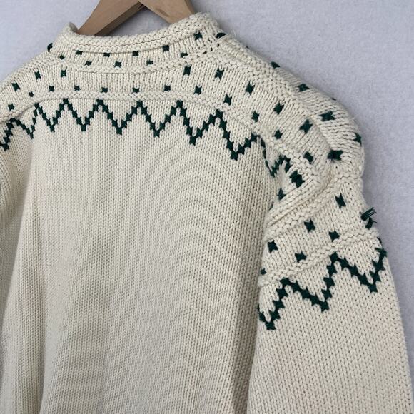LIZSPORT Sweater PS Petite LIZ CLAIBORNE Christmas Tree Holiday Cream HK VTG - Picture 8 of 12